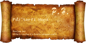 Péterfi Hont névjegykártya